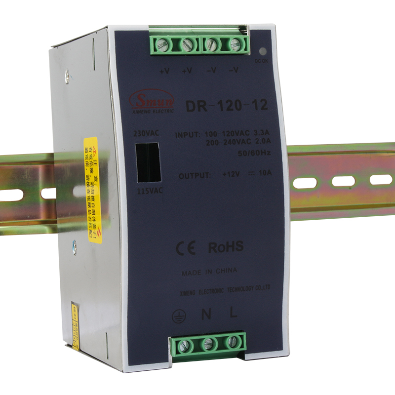 DR-120-12 120W 12VDC 10A AC-DC DIN-Schiene Industrielles Netzteil