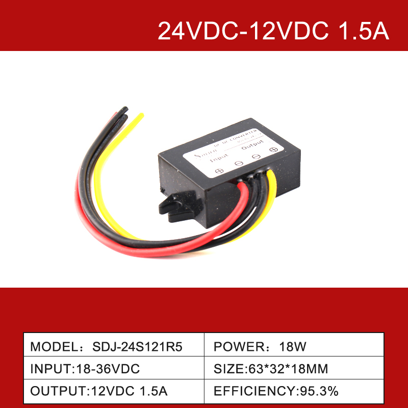 24 VDC bis 12 VDC, 1,5 A bis 100 A, nicht isolierter DC/DC-Abwärtswandler