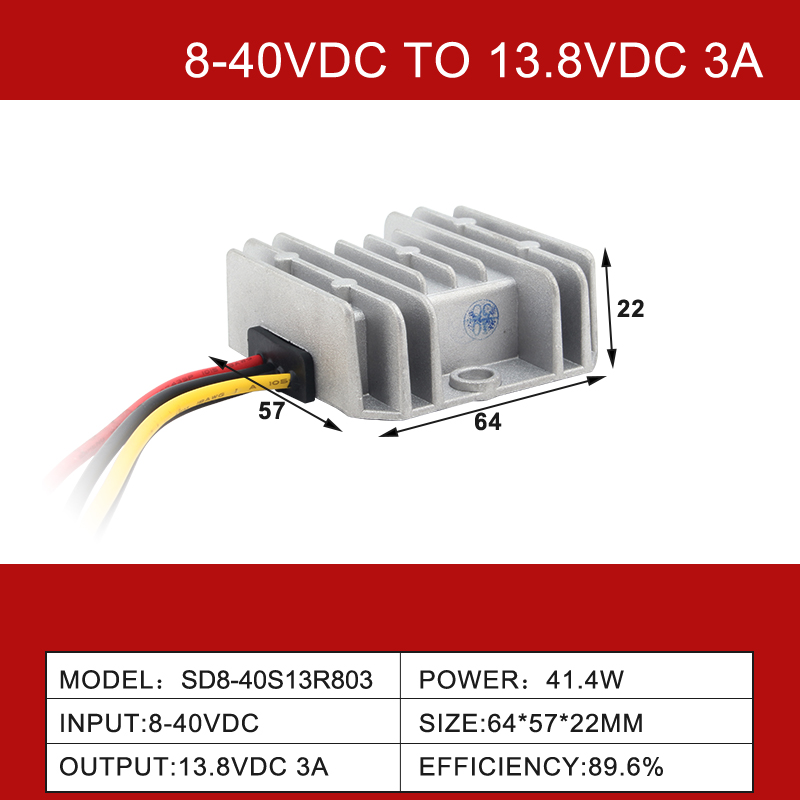 8-40V Eingang 13,8V 3A-55A Ausgang DC-DC Boost Buck Power Converter