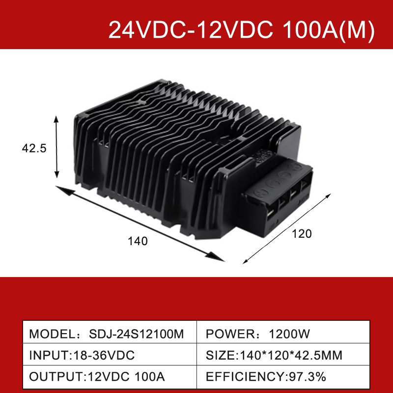 24 VDC bis 12 VDC, 1,5 A bis 100 A, nicht isolierter DC/DC-Abwärtswandler